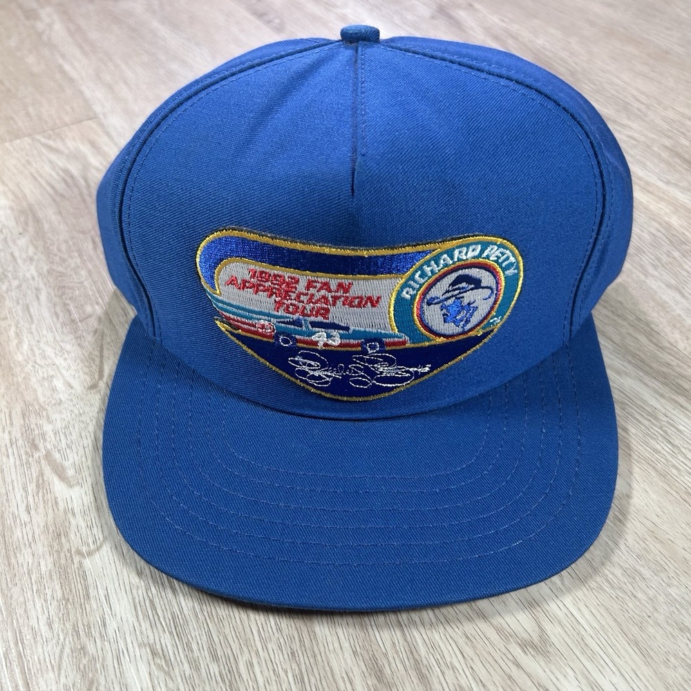VTG 1992 Richard Petty Snapback Hat Racing Blue Cap Made in USA
